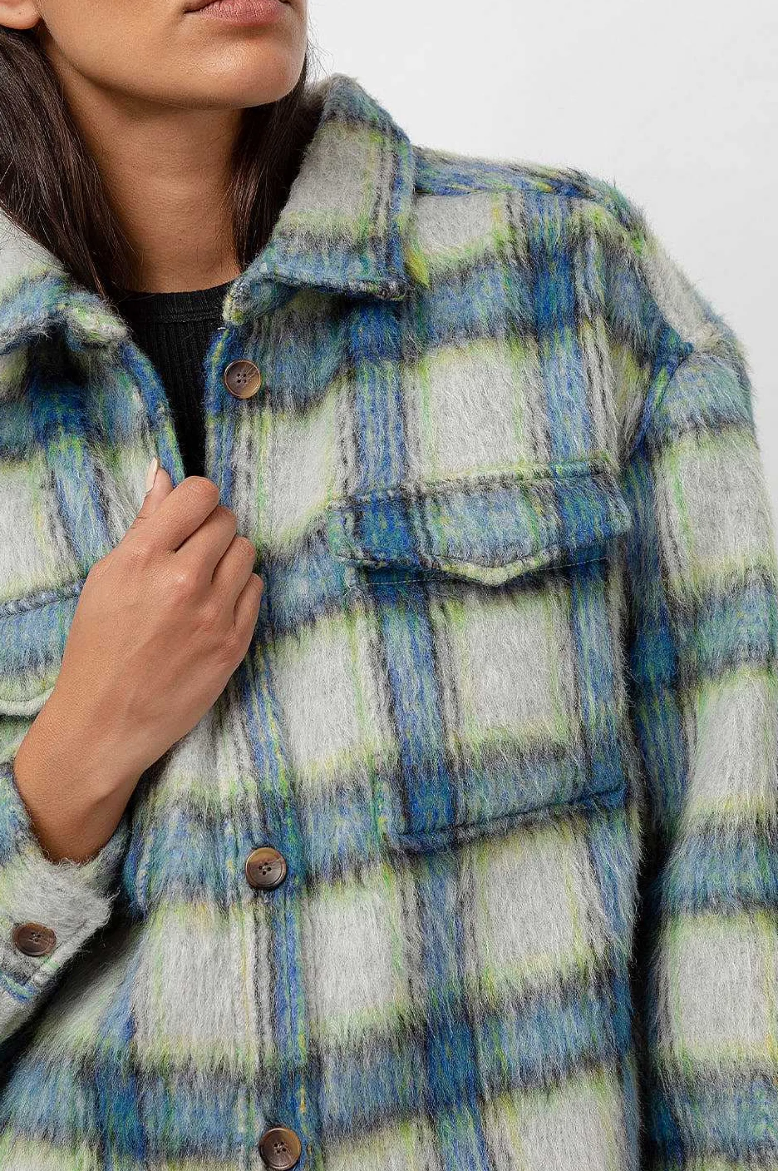 Vrouwen Rails Turner Shirtjas - Kobalt Lime Smoke