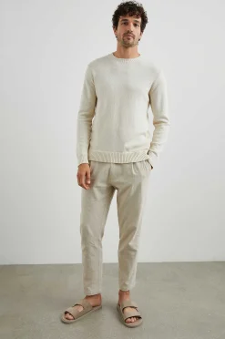 Heren Rails Ves Sweater - Botercreme
