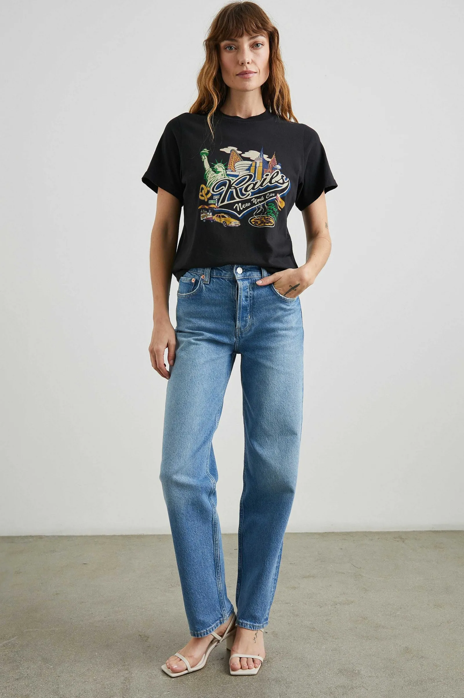 Vrouwen Rails Vriendin T-Shirt - Spoor New York