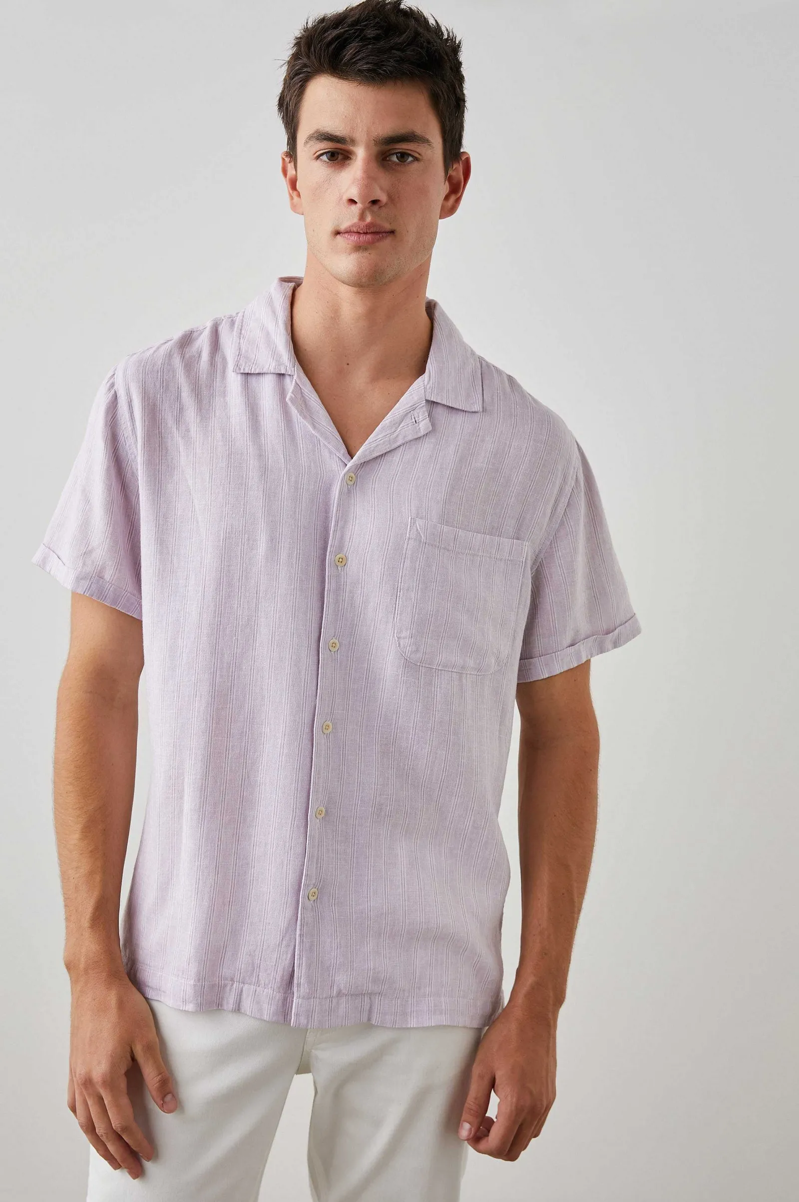 Heren Rails Waimea Overhemd - Lavendel Witte Streep