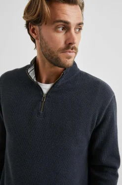Heren Rails Ward Kwartsrits - Knittany Blauw