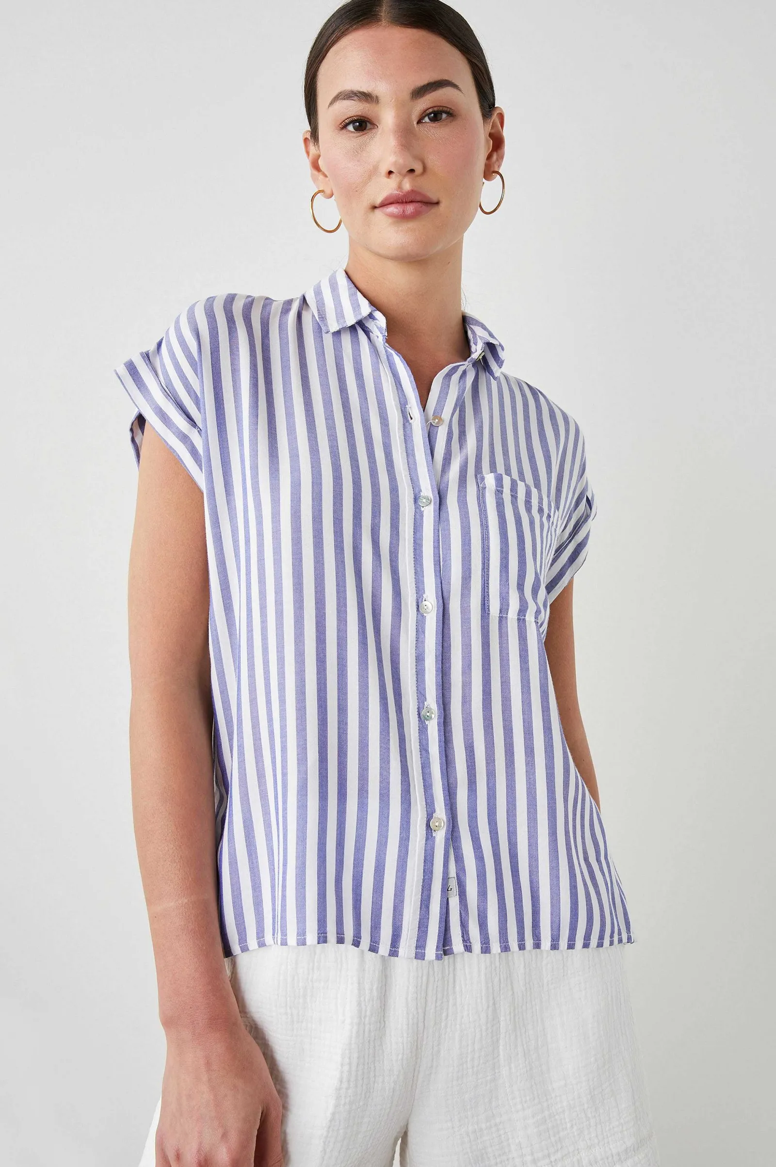 Vrouwen Rails Whitney Overhemd - Blauw Witte Streep