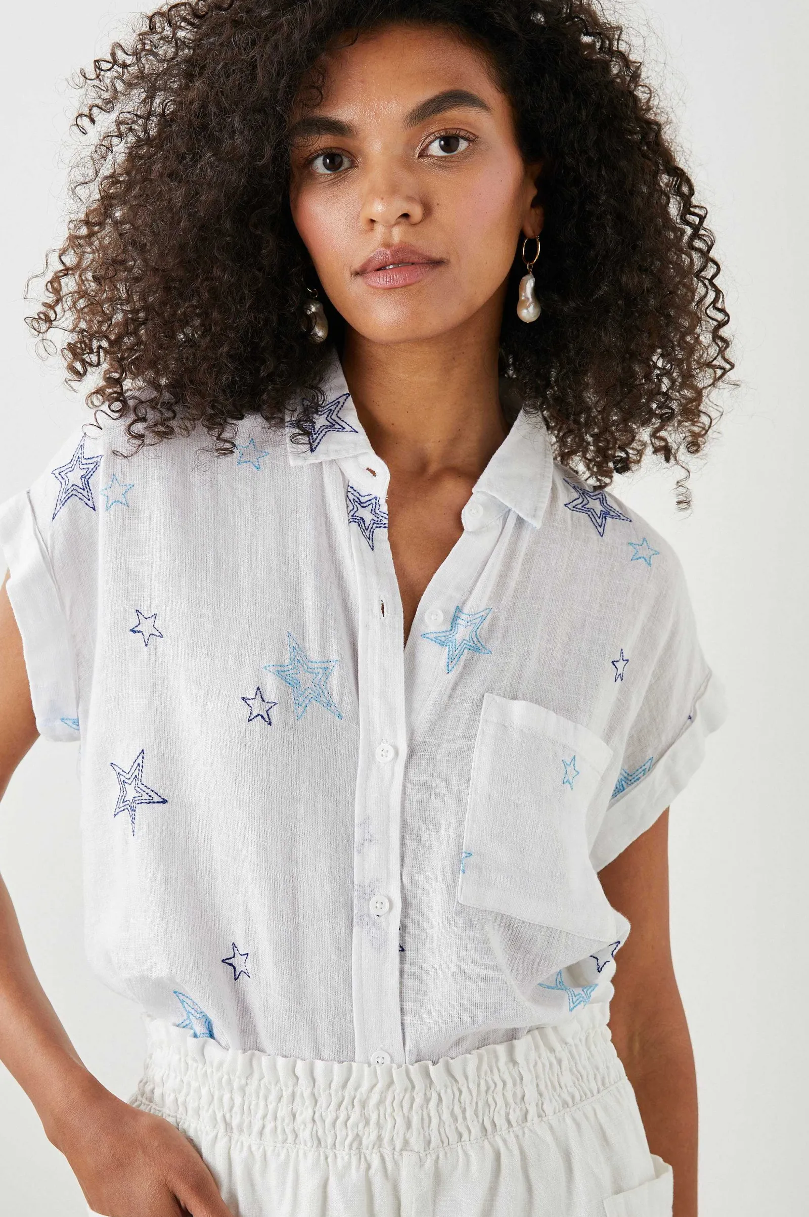 Vrouwen Rails Whitney Shirt - Marine Gestikte Sterren