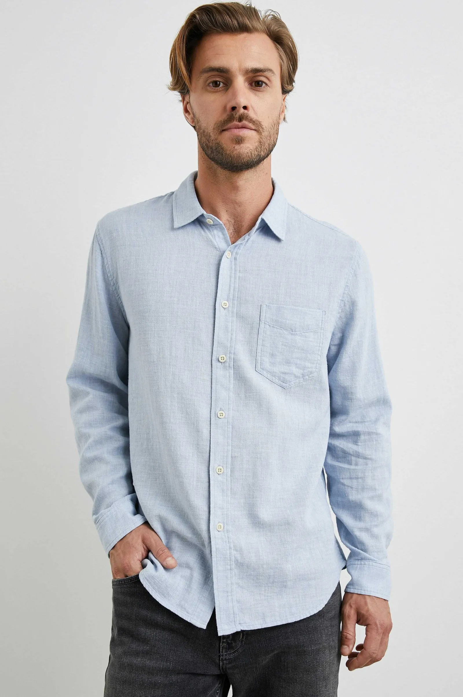Heren Rails Wyatt Overhemd - Blauw Gemelange
