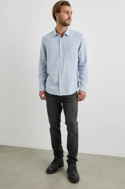 Heren Rails Wyatt Overhemd - Blauw Gemelange