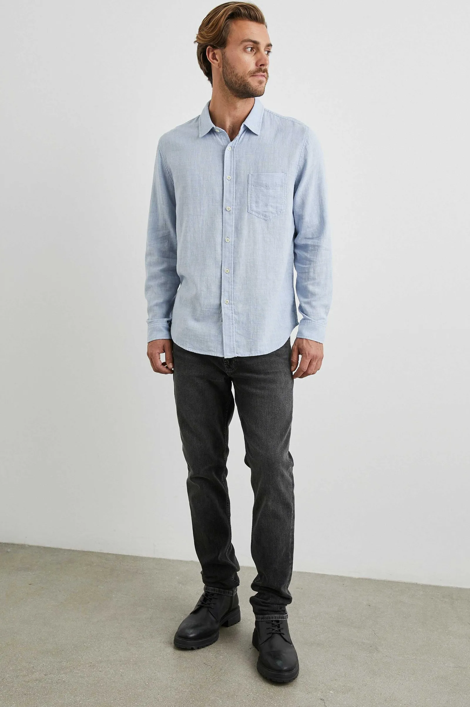 Heren Rails Wyatt Overhemd - Blauw Gemelange