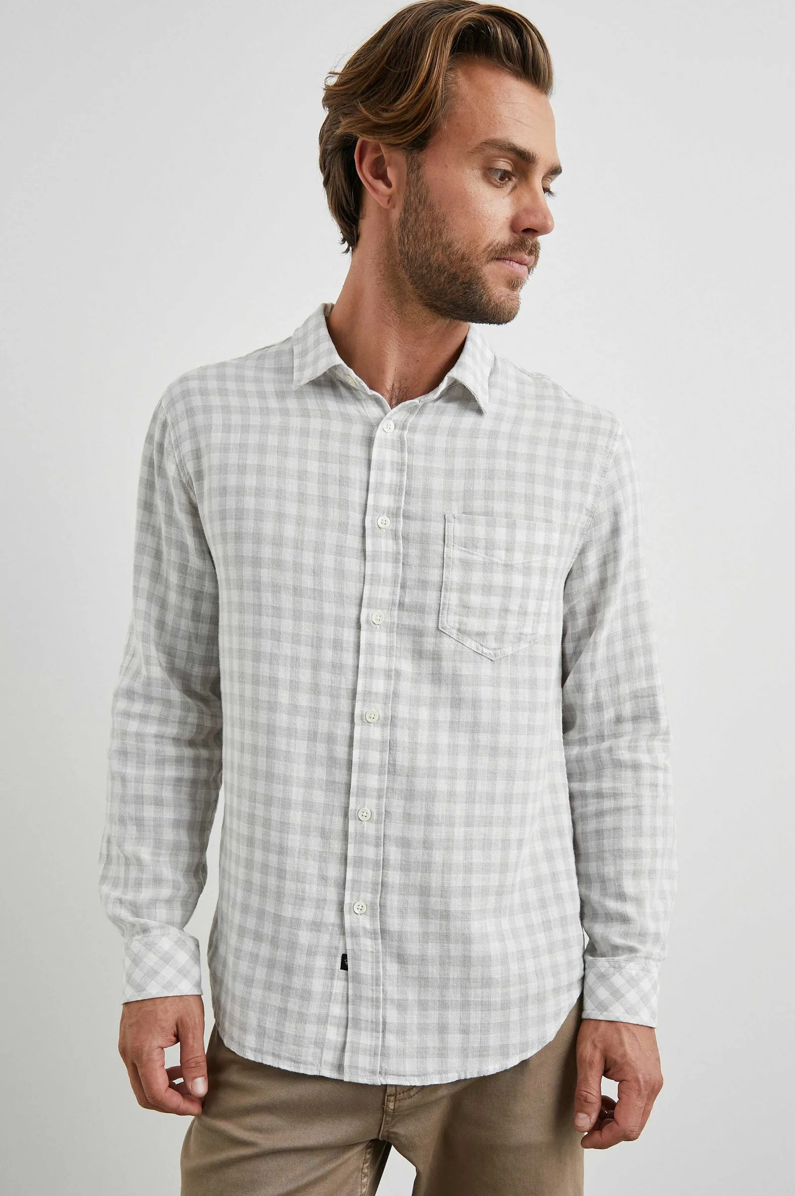Heren Rails Wyatt Overhemd - Grijs Gingham Melange