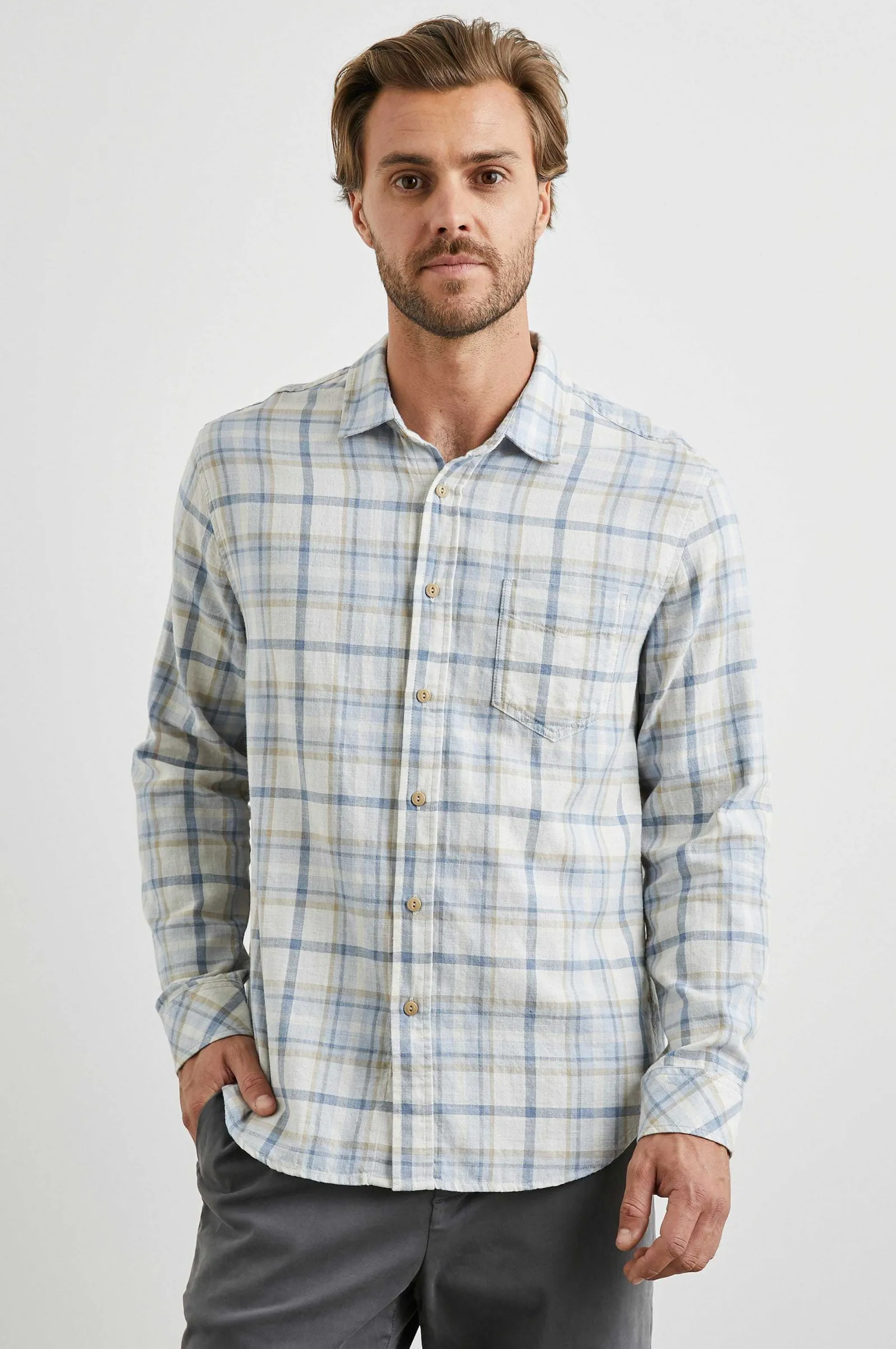 Heren Rails Wyatt Overhemd - Haver Denim Heather