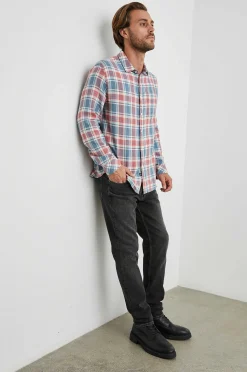 Heren Rails Wyatt Overhemd - Indigo Melange Rose