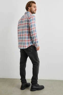 Heren Rails Wyatt Overhemd - Indigo Melange Rose