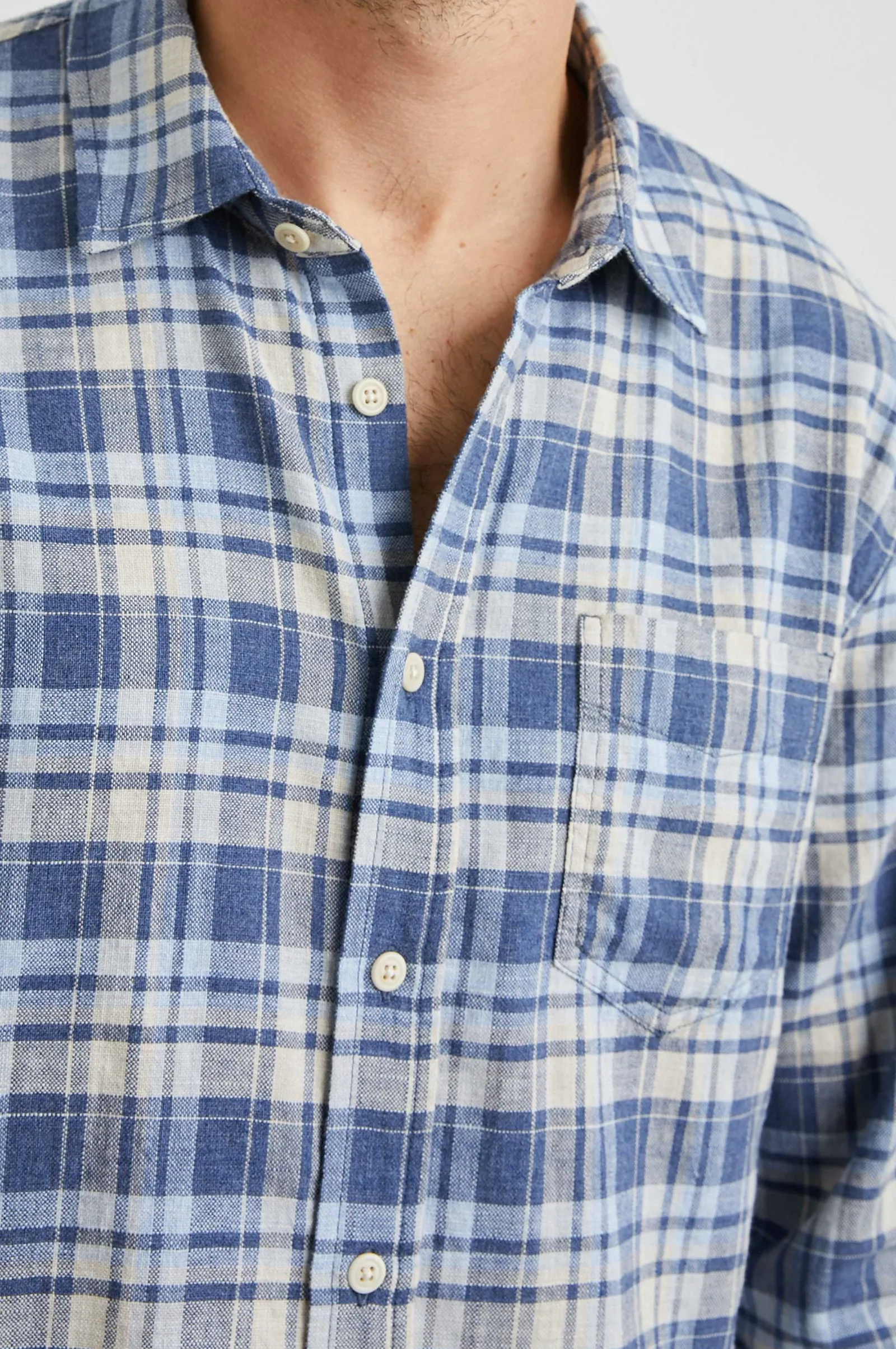 Heren Rails Wyatt Overhemd - Marine Sorghum Oxford