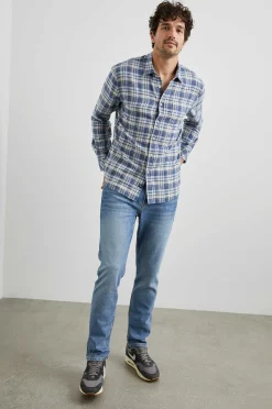 Heren Rails Wyatt Overhemd - Marine Sorghum Oxford