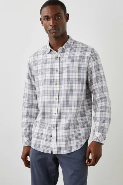 Heren Rails Wyatt Overhemd - Meloen Marine Wit Melange