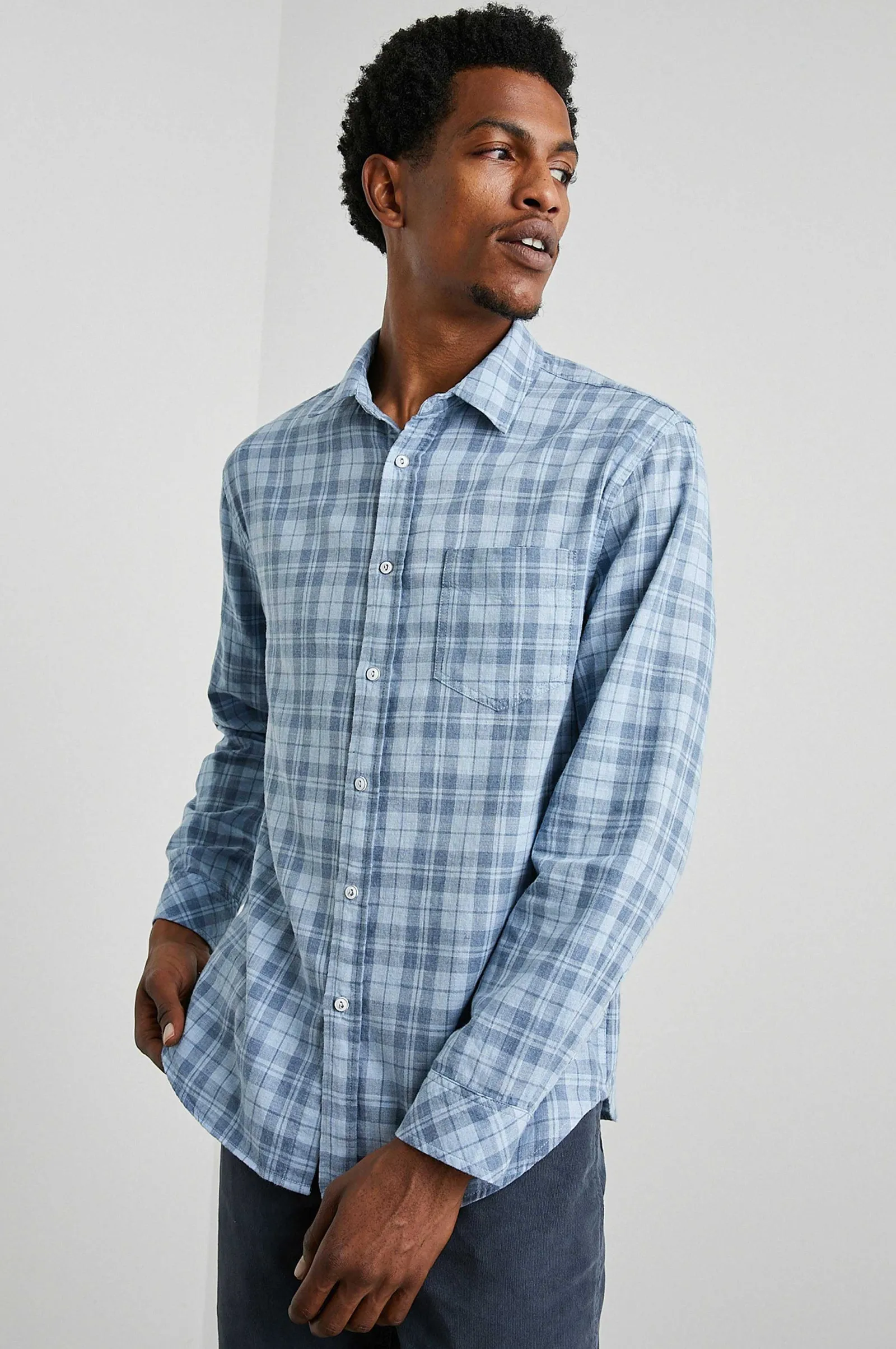 Heren Rails Wyatt Overhemd - Sky Denim Heather