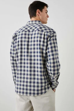 Heren Rails Wyatt Overhemd - Viking Blauw Grijs Melange