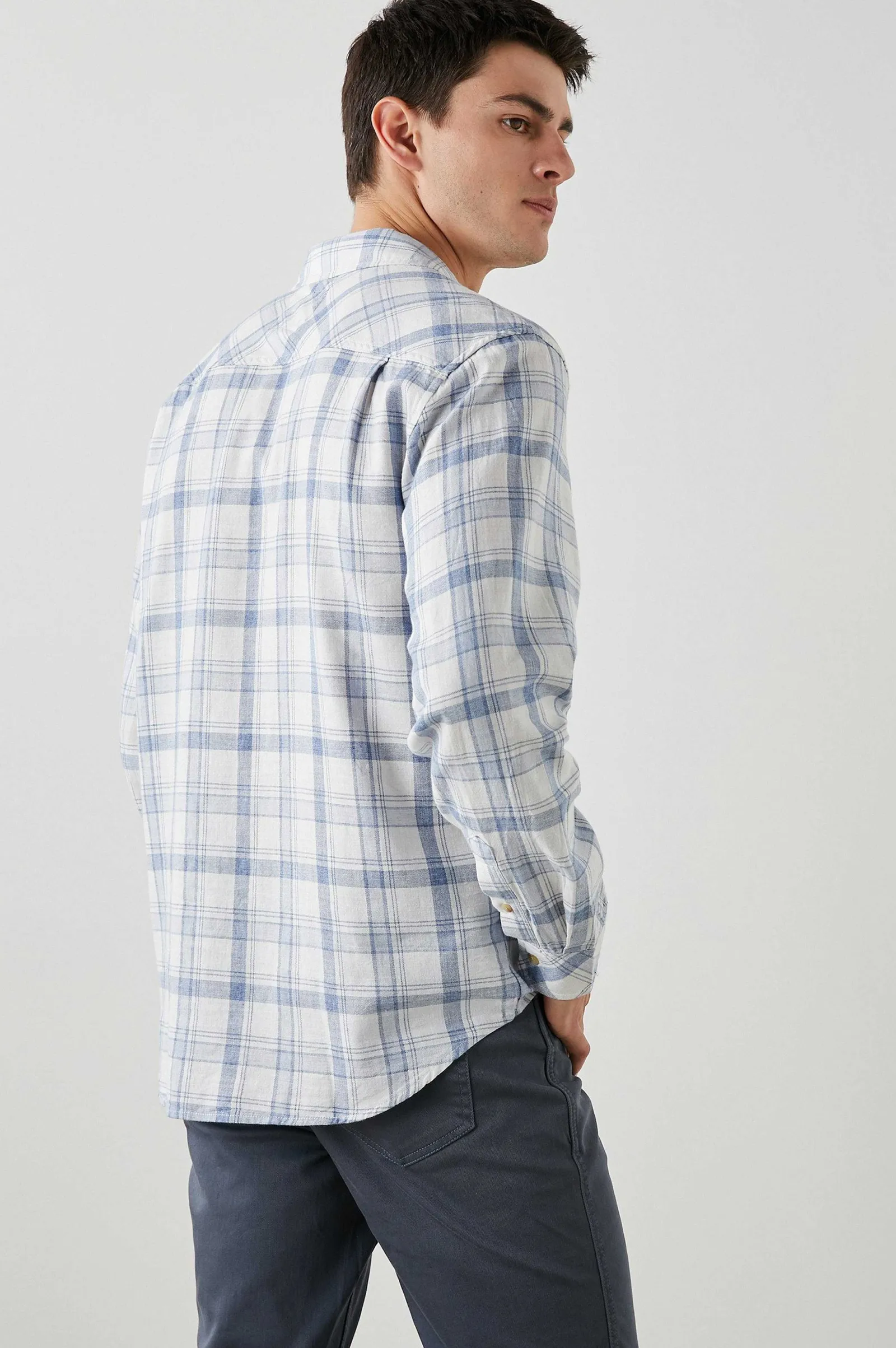 Heren Rails Wyatt Overhemd - Wit Denim Heather