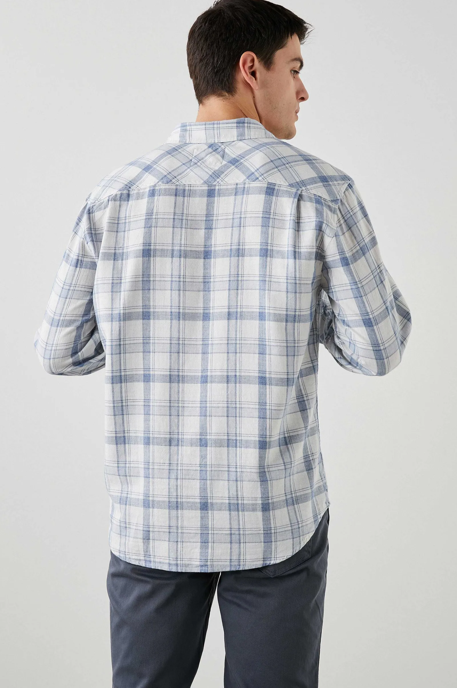 Heren Rails Wyatt Overhemd - Wit Denim Heather