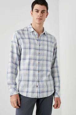 Heren Rails Wyatt Overhemd - Wit Denim Heather