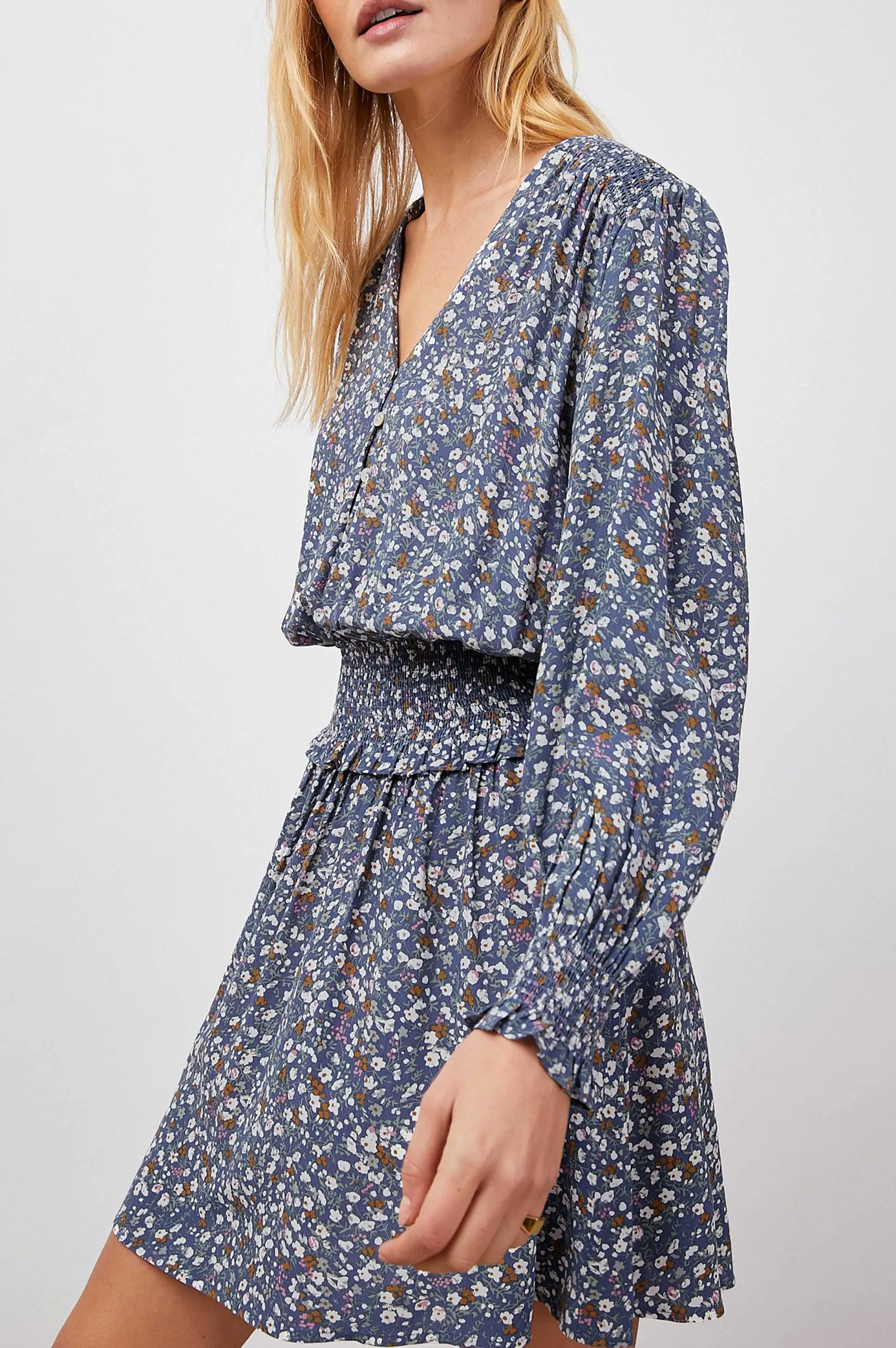 Vrouwen Rails Zana Jurk - Blauwe Ditsy Bloemen