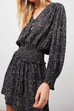 Vrouwen Rails Zana Jurk - Houtskool Abstract Dier